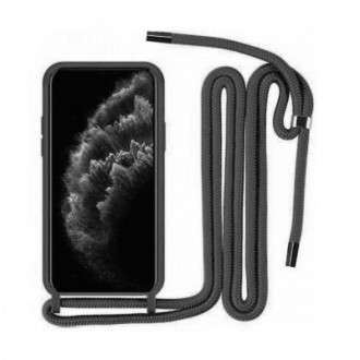 OEM Back Cover Θήκη Ενισχυμένης Σιλικόνης με Λουράκι για Samsung Galaxy A72 Μαύρο