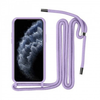 OEM Back Cover Θήκη Ενισχυμένης Σιλικόνης με Λουράκι για Samsung Galaxy A32 5G Λιλά