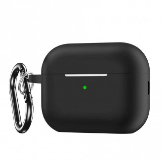 Θήκη Σιλικόνης Soft με Γάντζο Airpods Pro 2 Μαύρο