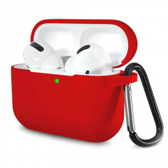 Θήκη Σιλικόνης Soft με Γάντζο Airpods Pro 3 Κόκκινο
