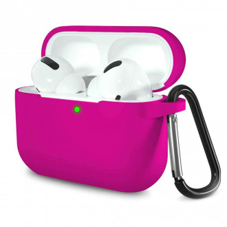 Θήκη Σιλικόνης Soft με Γάντζο Airpods Pro 3 Φούξια