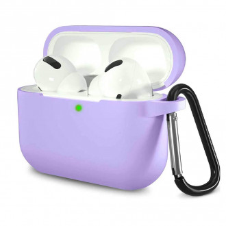 Θήκη Σιλικόνης Soft με Γάντζο Airpods Pro 3 Λιλά