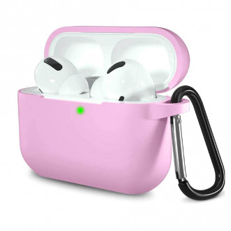 Θήκη Σιλικόνης Soft με Γάντζο Airpods Pro 3 Ροζ