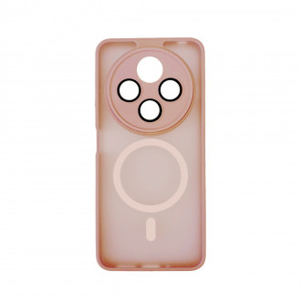 OEM Back Cover Bumper Plexiglass με MagSafe και Προστασία Καμερών για Xiaomi Redmi 14C Ρόζ