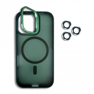 OEM Σκληρή Θήκη MagSafe με Stand και Προστασία Κάμερας για Iphone 16 pro Πράσινο