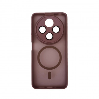 OEM Back Cover Bumper Plexiglass με MagSafe και Προστασία Καμερών για Xiaomi Redmi 14C Μπορντό