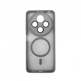 OEM Back Cover Bumper Plexiglass με MagSafe και Προστασία Καμερών για Xiaomi Redmi 14C Γκρί