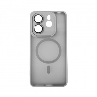 OEM Back Cover Bumper Plexiglass με MagSafe και Προστασία Καμερών για Xiaomi Redmi Note 14 5G Γκρι