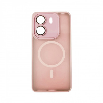 OEM Back Cover Bumper Plexiglass με MagSafe και Προστασία Καμερών για Xiaomi Redmi 13C Ροζ