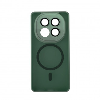 OEM Back Cover Bumper Plexiglass με MagSafe και Προστασία Καμερών για Xiaomi Redmi Note 14 Pro Plus Πράσινο