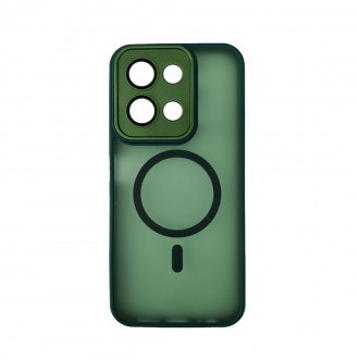 OEM Back Cover Bumper Plexiglass με MagSafe και Προστασία Καμερών για Xiaomi Redmi 15C Πράσινο