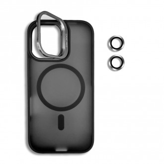 OEM Σκληρή Θήκη MagSafe με Stand και Προστασία Κάμερας για Iphone 15 Μαύρο