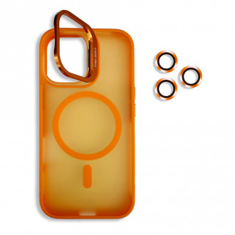 OEM Σκληρή Θήκη MagSafe με Stand και Προστασία Κάμερας για Iphone 15 Pro Max Πορτοκαλί