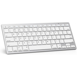 Omoton KB066 Ασύρματο Bluetooth Πληκτρολόγιο Αγγλικό US Ασημί