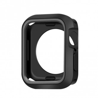 Θήκη Σιλικόνης για Apple Watch Series 42mm Μαύρο - Γκρι
