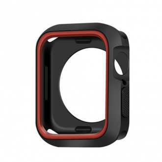 Θήκη Σιλικόνης για Apple Watch Series 42mm Μαύρο - Κόκκινο