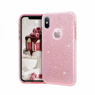 OEM Back Cover Θήκη Σιλικόνης Glitter για iPhone X/Xs Ρόζ