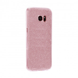 OEM Back Cover Θήκη Λεπτής Σιλικόνης Glitter για Samsung Galaxy S6 Edge Plus Ροζ