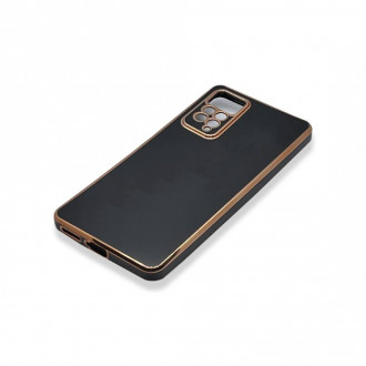 OEM Θήκη Σιλικόνης Plated για Xiaomi Redmi Note 11/ 11S Μαύρο με Χρυσό Πλαίσιο