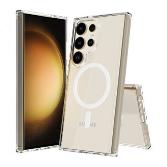 OEM Back Cover Θήκη Ενισχυμένης Σιλικόνης με Magsafe για Samsung S24 Ultra Διάφανο