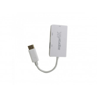 Approx Μετατροπέας DisplayPort male σε DVI-I / HDMI / VGA female Λευκό 1τμχ APPC37