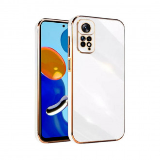 OEM Back Cover Θήκη Ενισχυμένης Σιλικόνης για Xiaomi Redmi Note 11/ 11S Λευκή με χρυσό