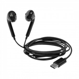 Ακουστικά Ενσύρματα με Καλώδιο Type-C Μαύρα