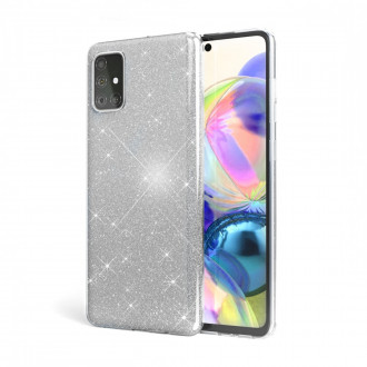 OEM Θήκη Back Cover Θήκη Σιλικόνης Glitter για Samsung Galaxy A51 Ασημί