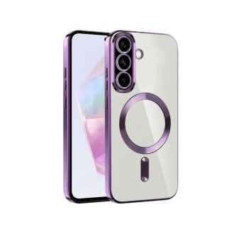 OEM Back Cover Θήκη Σιλικόνης Slip Plating με Magsafe και Προστασία Καμερών για Samsung Galaxy A36 Μωβ