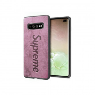 Supreme Pattern Cloth Case Θήκη Σιλικόνης για Samsung Galaxy S10 Ροζ