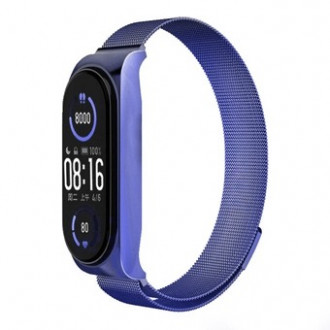 Λουράκι Μεταλλικό Lifestyle για Xiaomi Mi Band 5/ 6/ 7 Σκούρο Μπλε