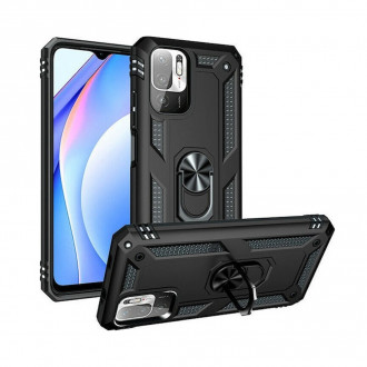 OEM Tough Armor Back Cover Θήκη Πλαστική Ανθεκτική με Ring Holder για Xiaomi Redmi Note 10 5G / Poco M3 Pro Μαύρο