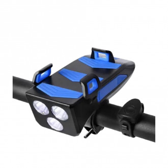 Βάση Στήριξης Κινητού για Ποδήλατο με Φωτισμό και USB Input-Output (FH-5501) Μπλε-Μαύρο