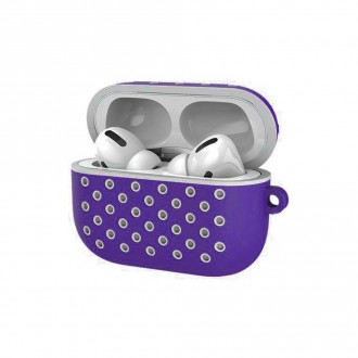 Θήκη Honeycomb με Γάντζο Airpods 3 Μωβ - Λευκό