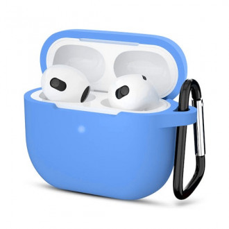 Θήκη Σιλικόνης Soft με Γάντζο Airpods 3 Γαλάζιο