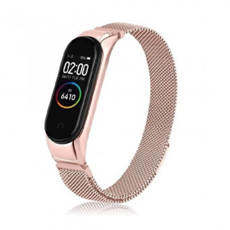 Λουράκι Μεταλλικό για Xiaomi Mi Band 5/ 6/ 7 Ροζ Χρυσό