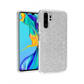 OEM Back Cover Θήκη Λεπτής Σιλικόνης  για Huawei P30 Ασημί  Glitter