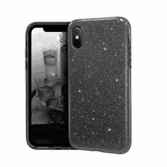 OEM Θήκη Back Cover Θήκη Σιλικόνης Glitter για iPhone Xs Max Μαύρο