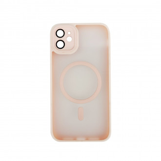OEM Back Cover Bumper Plexiglass με MagSafe και Προστασία Καμερών για iPhone 11 Ροζ