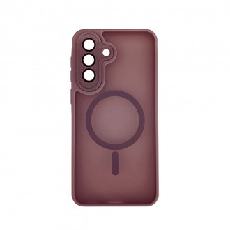 OEM Back Cover Bumper Plexiglass με MagSafe και Προστασία Καμερών για Samsung A36/A56 5G Μπορντό