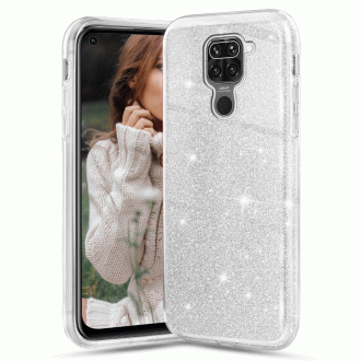 OEM Back Cover Θήκη Λεπτής Σιλικόνης για Xiaomi Redmi Note 9 Ασημί Glitter