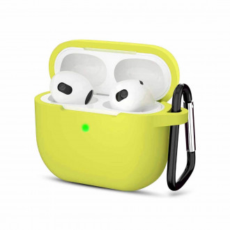Θήκη Σιλικόνης Soft με Γάντζο Airpods 3 Κίτρινο