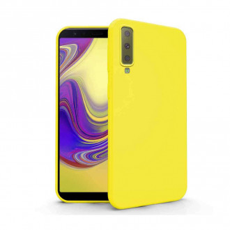 OEM Back Cover Θήκη Λεπτής Σιλικόνης Matte για Samsung Galaxy A7 2018 Κίτρινο