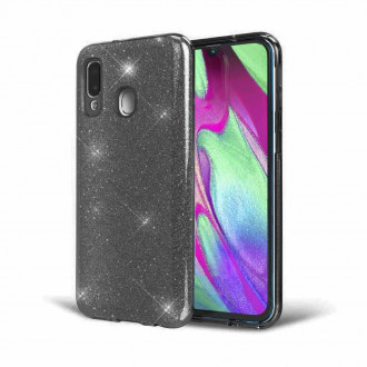 OEM Θήκη Back Cover Θήκη Σιλικόνης Glitter για Samsung Galaxy A40 Μαύρο