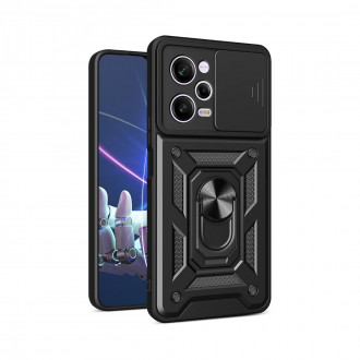 OEM Back Cover Θήκη Ενισχυμένης Σιλικόνης Ring Armor  για Xiaomi Redmi Note 12 5G/ Poco X5 Μαύρο