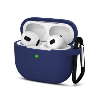 Θήκη Σιλικόνης Soft με Γάντζο Airpods 3 Σκούρο Μπλε