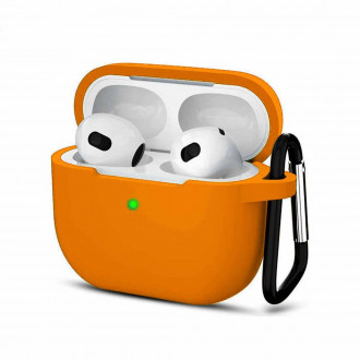 Θήκη Σιλικόνης Soft με Γάντζο Airpods 3 Πορτοκαλί