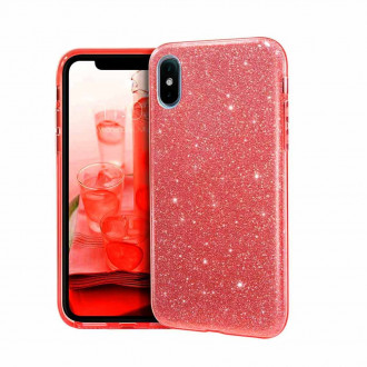 OEM Θήκη Back Cover Θήκη Σιλικόνης Glitter για iPhone Xs Max Κόκκινο