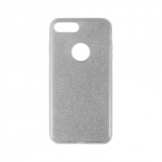 OEM Θήκη Back Cover Θήκη Σιλικόνης Glitter για iPhone 7/8 Ασημί