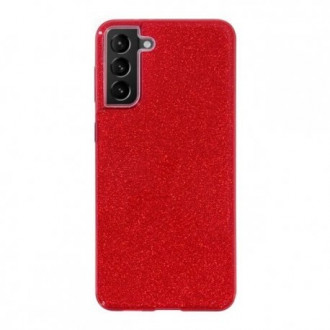 OEM Back Cover Θήκη Λεπτής Σιλικόνης με Glitter για Samsung Galaxy S21 Plus Κόκκινο